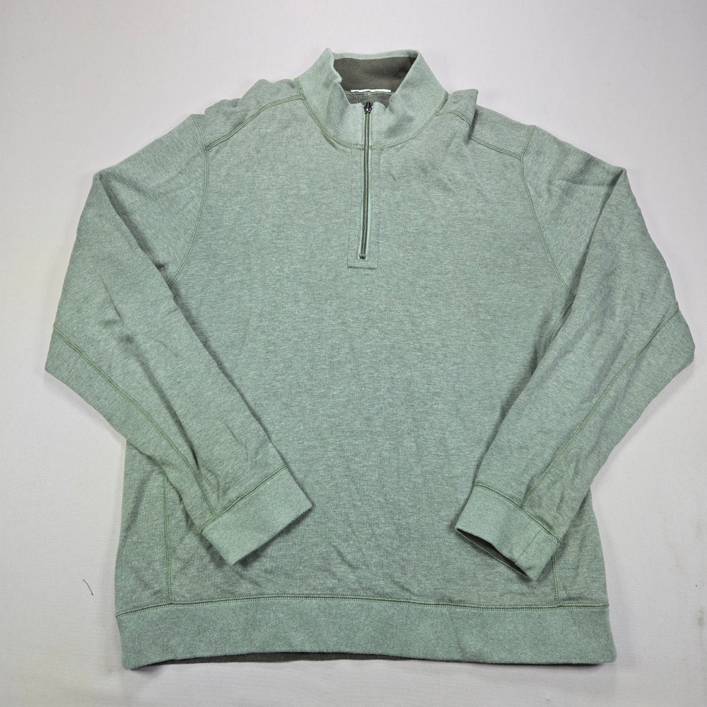 Tommy Bahama Pullover Quarter Zip Heathered Sage Green Mens XL